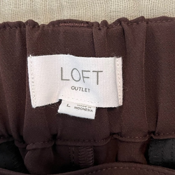 LOFT Oulet Chocolate Tie-Waist Trousers - Picture 4 of 6